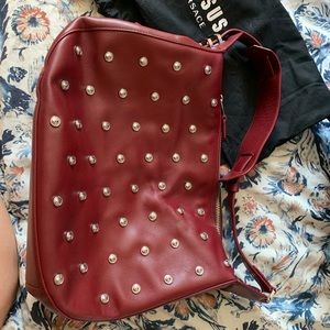 Maroon Versace handbag